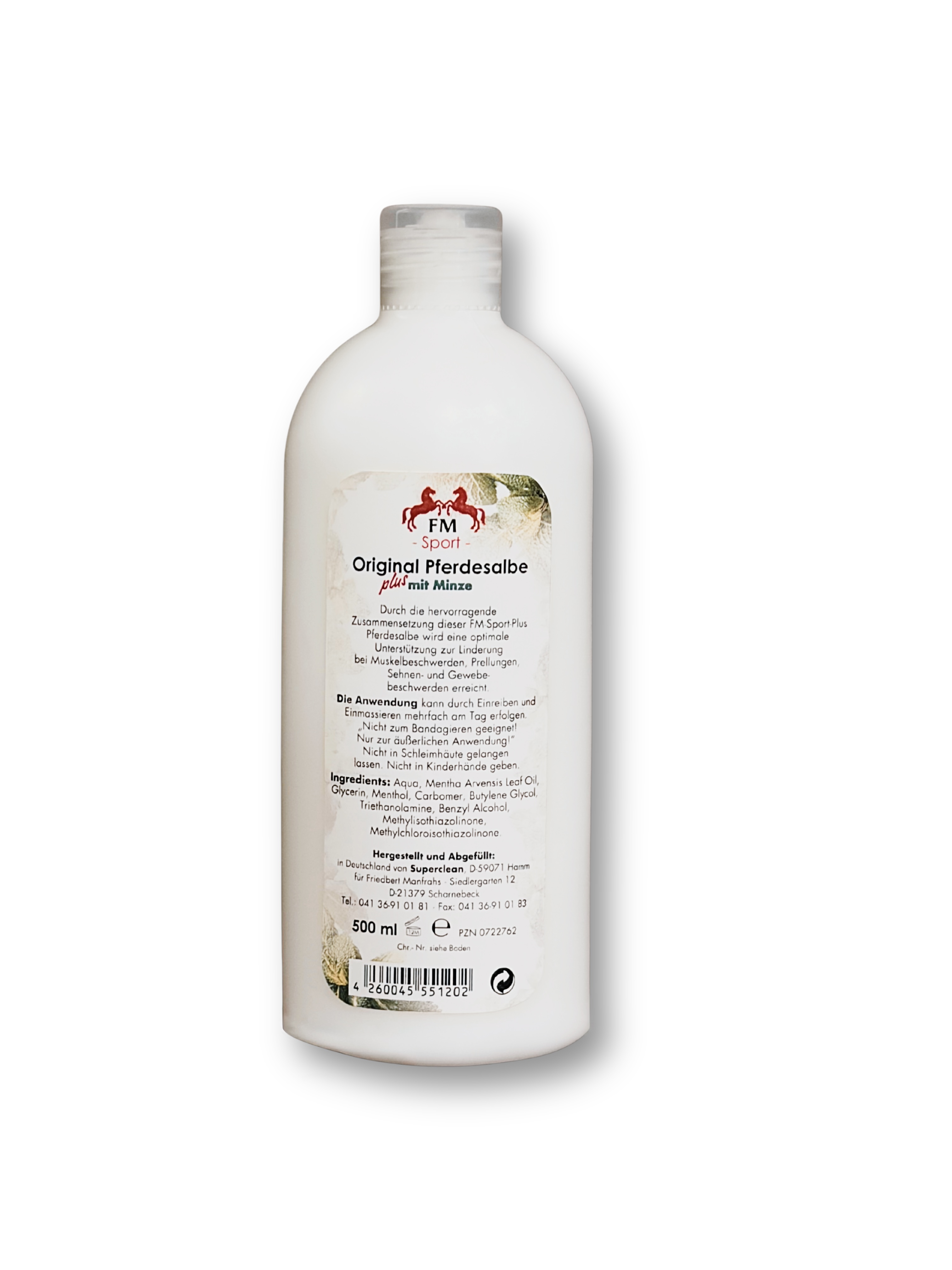 500ml Original Pferdesalbe Minze plus